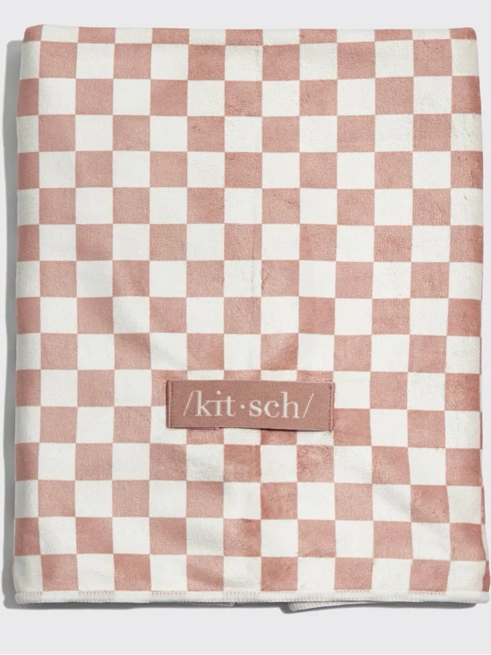Kitsch Pink and White Check XL Twist Hair Towel